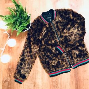 H&M Faux Fur Cheetah Print Jacket Gucci Style 4
